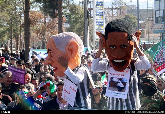عکس: اوباما و شرمن در راهپیمایی 22 بهمن