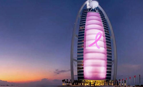 برج «العرب» دبی صورتی می‌شود + عکس