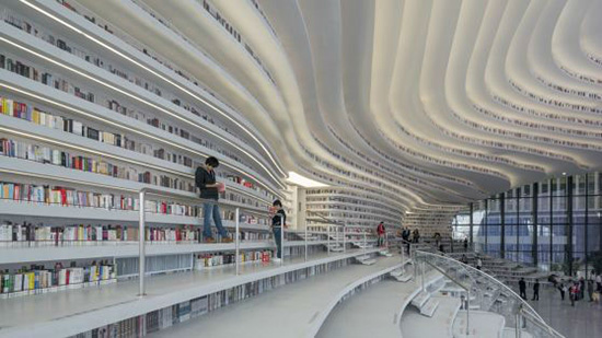 طراحی کتابخانه‌ای حیرت‎انگیز در چین