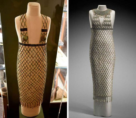 لباس زنان مصر باستان با مهره‌ بافت ها تزئین می شدند