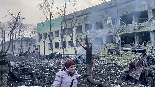 نابودی بیمارستان کودکان در بمباران نیروهای روسیه