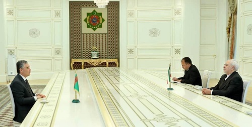 ظریف با رئیس‌جمهور ترکمنستان دیدار کرد