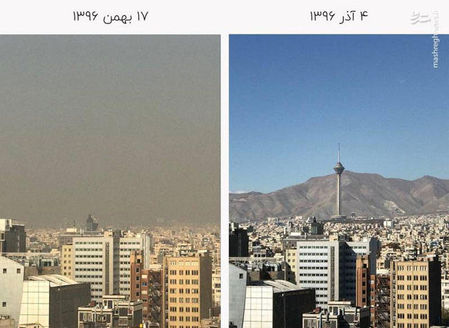 تفاوت روزهای پاک و آلوده تهران