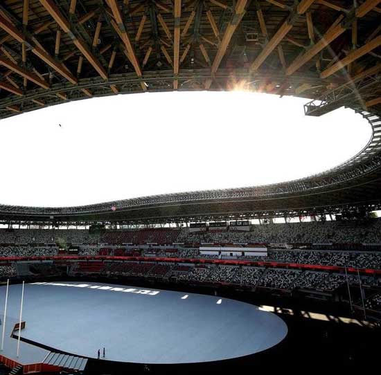 نمایی از محل برگزاری افتتاحیه المپیک ۲۰۲۰
