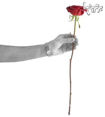 گل را با نوک انگشت هدیه بدهیم یا با دو دست؟