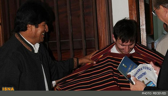 تقدیر رئیس جمهور بولیوی از مسی +عکس