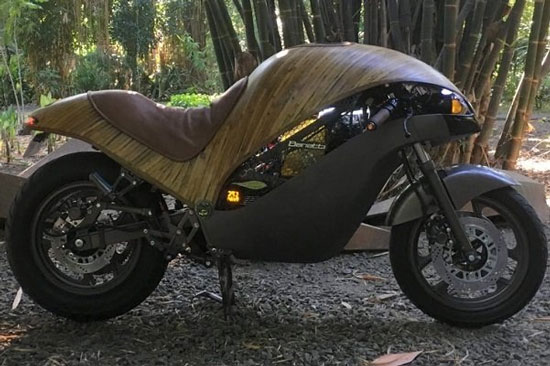 ساخت موتورسیکلت برقی از چوب بامبو