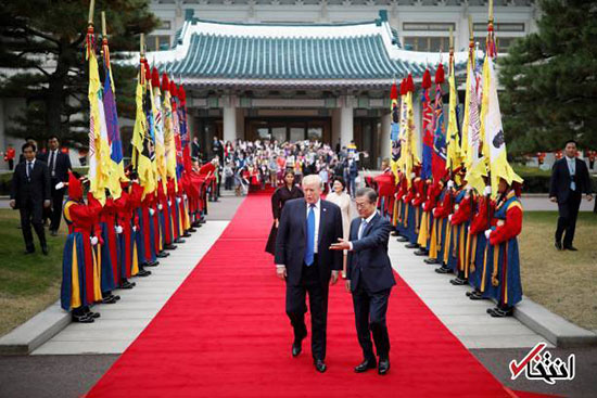 استقبال رییس‌جمهور کره‌جنوبی از ترامپ در خانه‌آبی