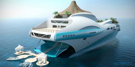 جزیره بهشتی در عرشه یک کشتی