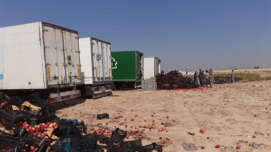 ۷ کامیون گوجه و سیب ایران در عراق از بین رفت