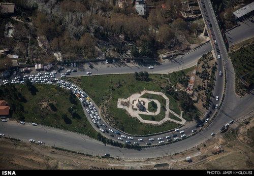 تصاویر هوایی از وضعیت ترافیکی جاده‌ ها