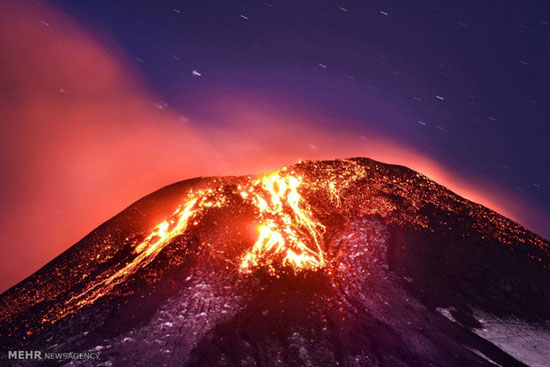 تصاویری دیدنی از فوران آتشفشان در شیلی
