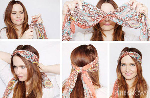 آموزش تصویری بستن موها با روسری