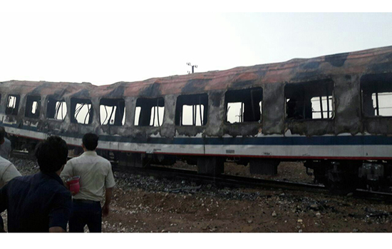 آتش سوزی قطار مسافربری تهران - اهواز