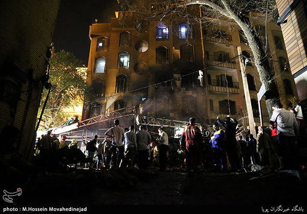 تصاویر جدید از حریق درمانگاه سینا در تهران