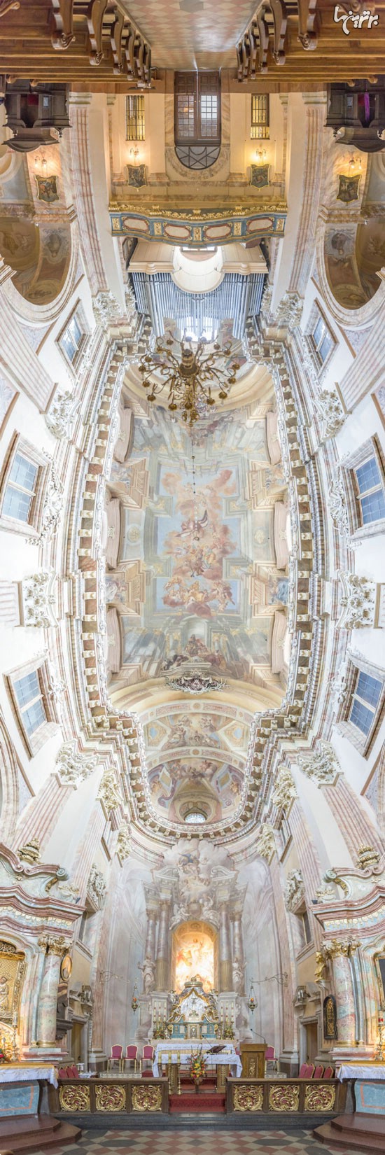 عکاسی پانورامیک از سقف کلیساهای زیبا
