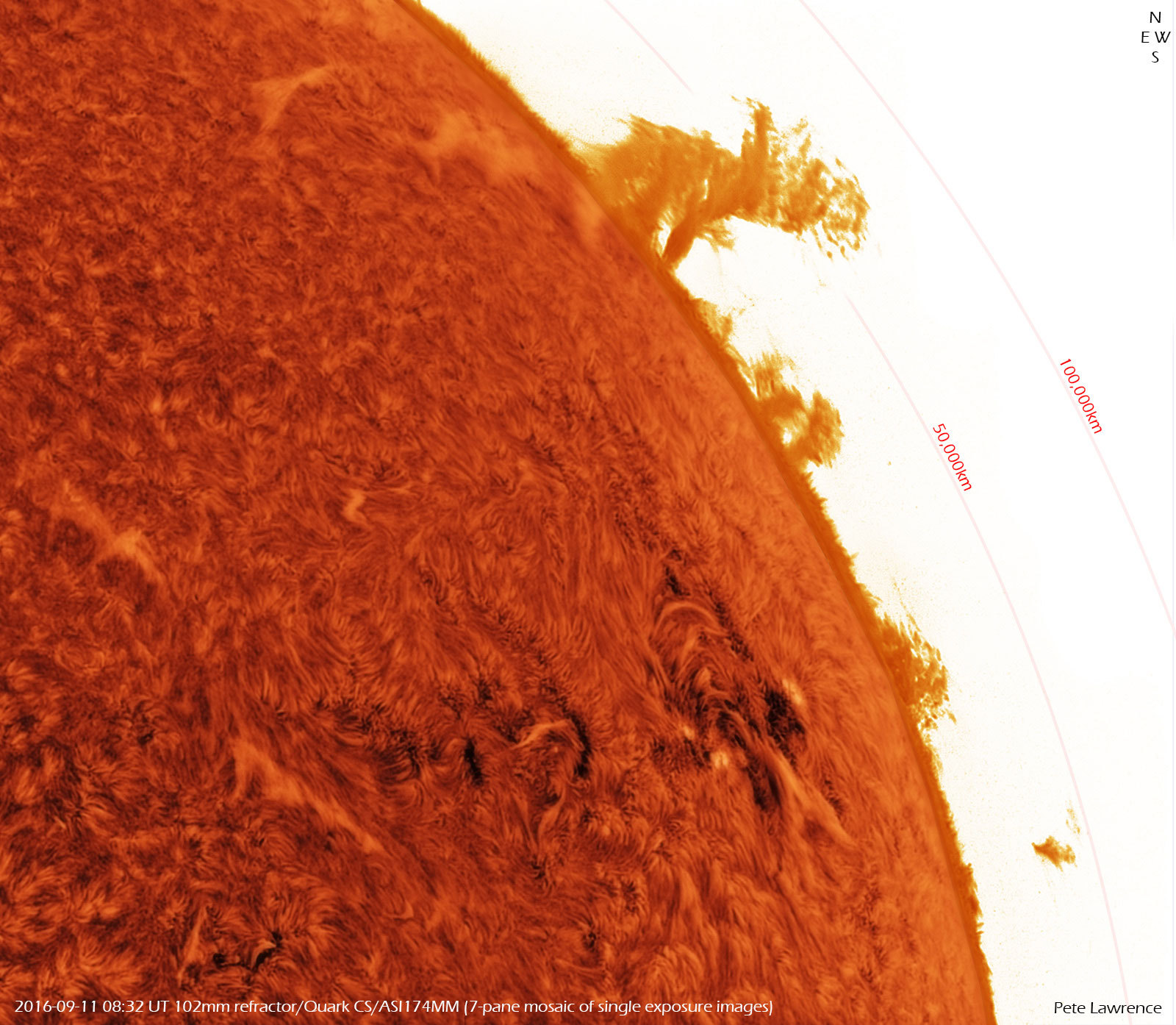 فوران‌های عظیم خورشیدی با ارتفاع 50000 کیلومتر را ببینید