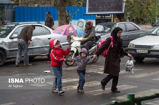 اولین بارش باران پاییزی در تهران