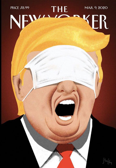 طرح روى جلد مجله نیویورکر؛ ترامپ و کرونا
