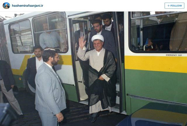 عکس: هاشمی در اتوبوس شرکت واحد