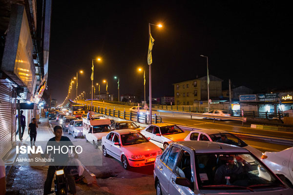 صف طولانی بنزین بعد از شایعه قحطی در گیلان