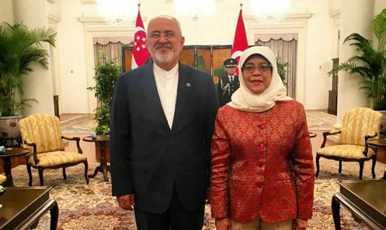 دیدار ظریف با رئیس جمهور و وزیر خارجه سنگاپور