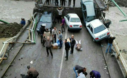 عکس: ریزش پل در مازندران