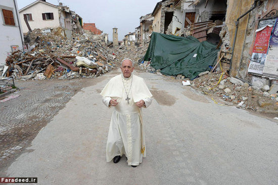 بازدید غیرمنتظره پاپ از نقاط زلزله‌زده