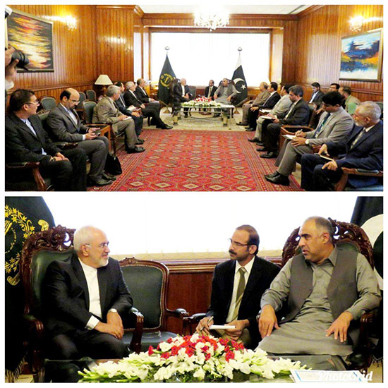 ظریف با رئیس مجلس پاکستان دیدار کرد