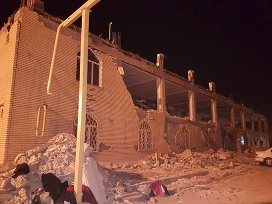 تخریب حوزه علمیه سرپل ذهاب بر اثر زلزله
