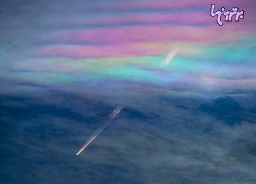 رد رنگین کمانی هواپیما در ژاپن! +عکس