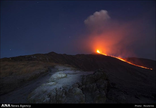 عکس: فوران آتشفشان اتنا در ایتالیا