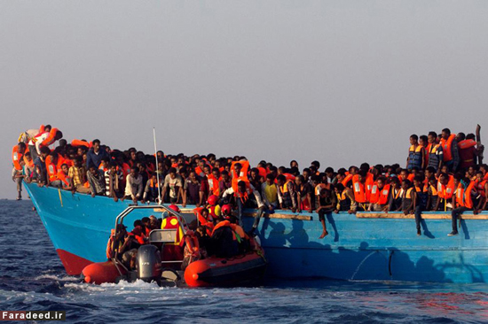 لحظه نجات مهاجران از آب‌های مدیترانه