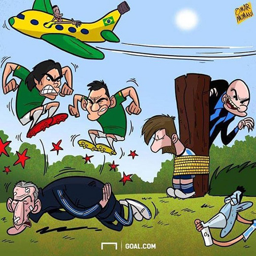کاریکاتور: صعود برزیل و شب تلخ آرژانتین