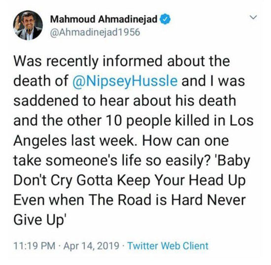 شلوغ‌کاری دوباره اکانت توییتری احمدی‌نژاد