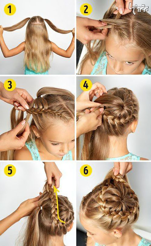 آموزش بستن مدل‎های زیبای مو برای دختر بچه‌ها