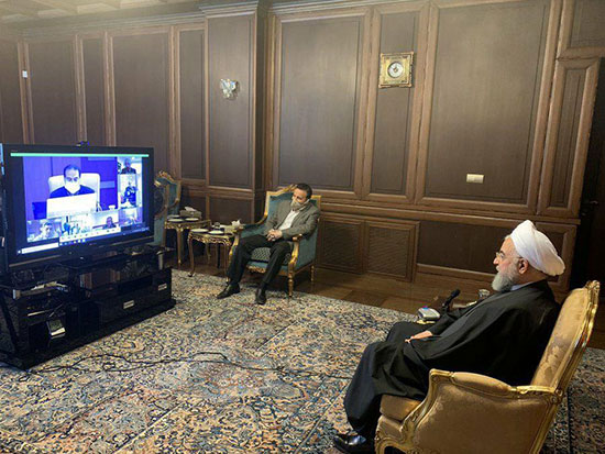 ویدئوکنفرانس روحانی با اعضای ستاد مبارزه با کرونا