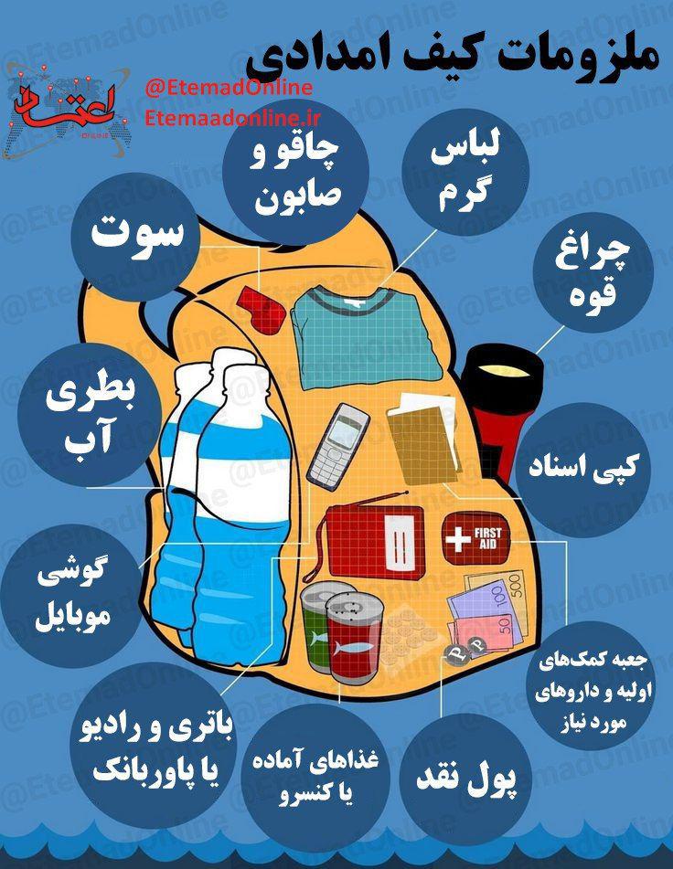 لزومات کیف امدادی در هنگام زلزله