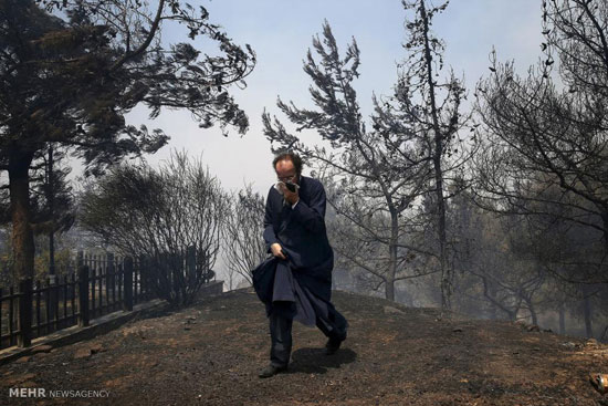 تصاویری از آتش سوزی گسترده در یونان