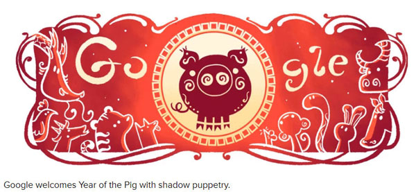 تبریک سال نوی چینی به سبک گوگل