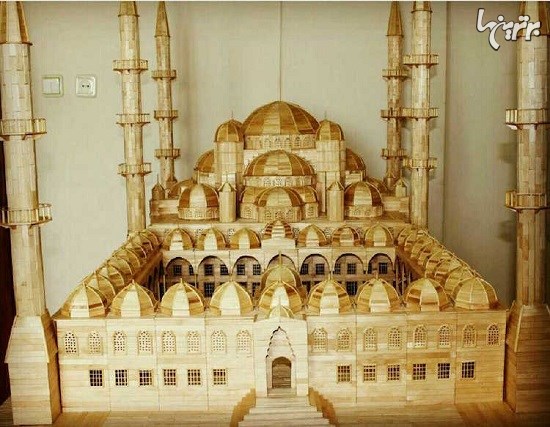ساخت مسجد کبود ترکیه با 15000 چوب بستنی