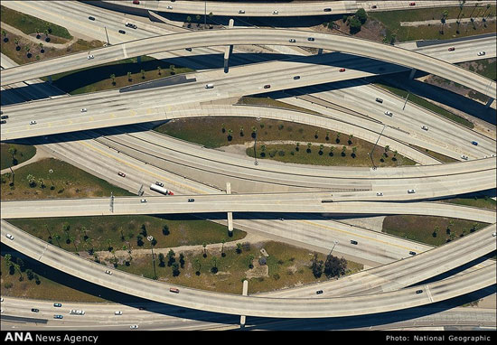 تصاویر هوایی دیدنی از بزرگراه‌های آمریکا