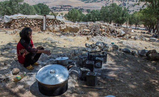 مشقت آبرسانی زنان بختیاری با الاغ