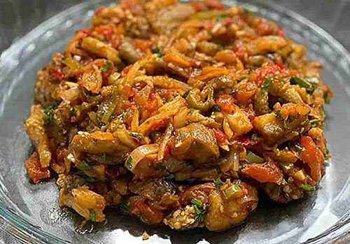 خوراک بادمجان کبابی به سبک ترکیه‌ای‌ها