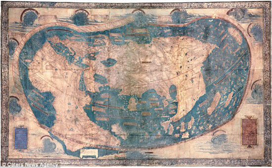 نقشه ای که کلمب با آن آمریکا را کشف کرد